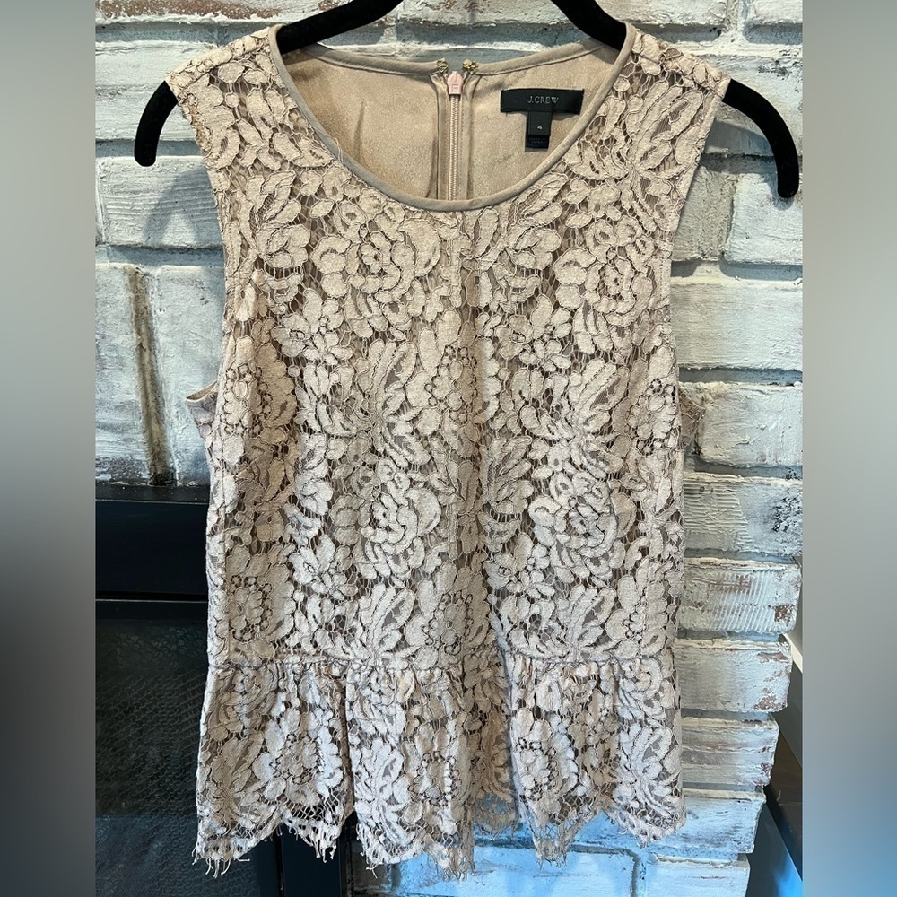 J.crew Lace Peplum Top